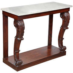 19th Century Irish Console With a Marble Top