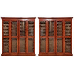 Pair of 19th Century Scottish, Four Door, Grillwork Bookcases 4