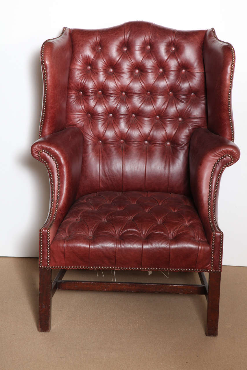mahogany leather chair