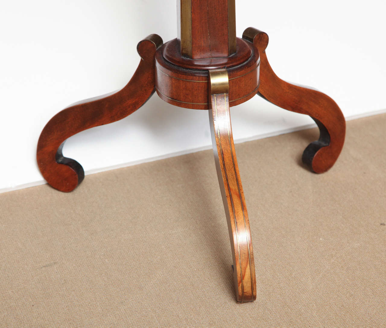 19th Century English, Fruitwood and Brass, Checkerboard Top Table 1