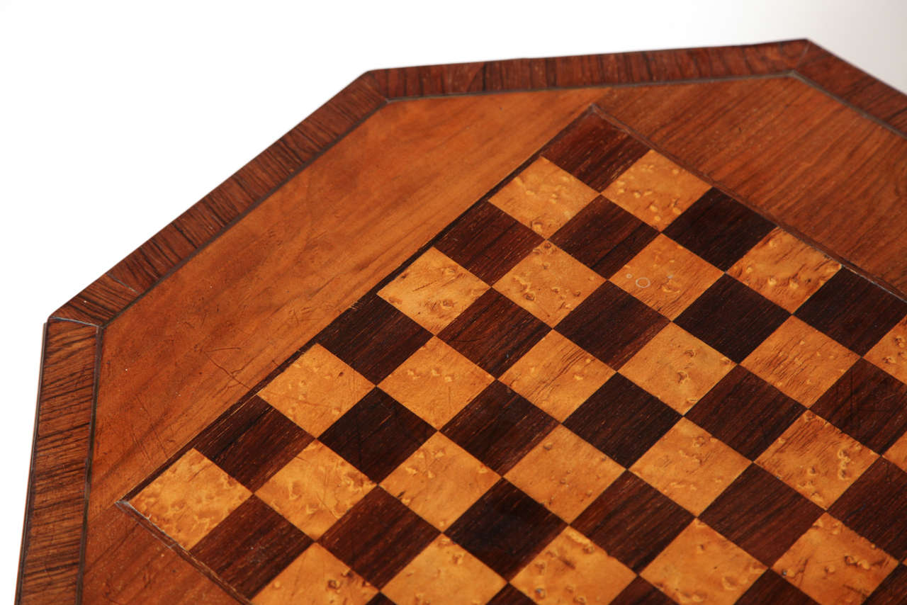 19th Century English, Fruitwood and Brass, Checkerboard Top Table 5