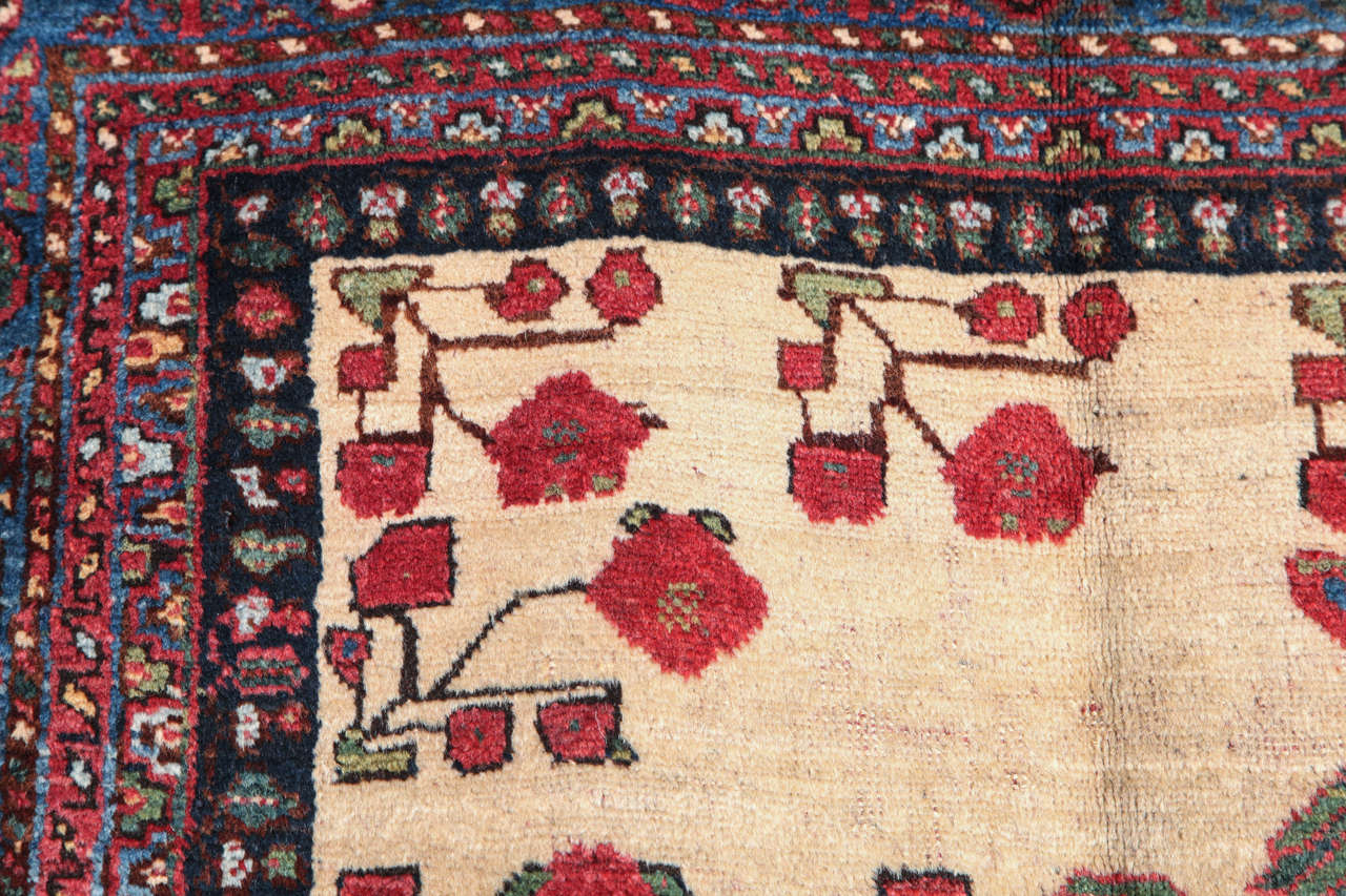 Antique 1890s Persian Afshar Rug, Floral Motif, 5' x 6' For Sale 1