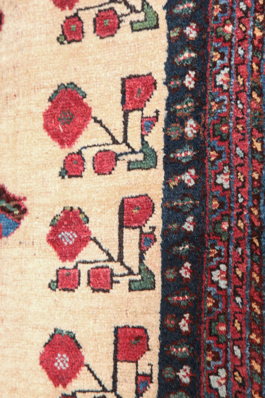 Antique 1890s Persian Afshar Rug, Floral Motif, 5' x 6' For Sale 3