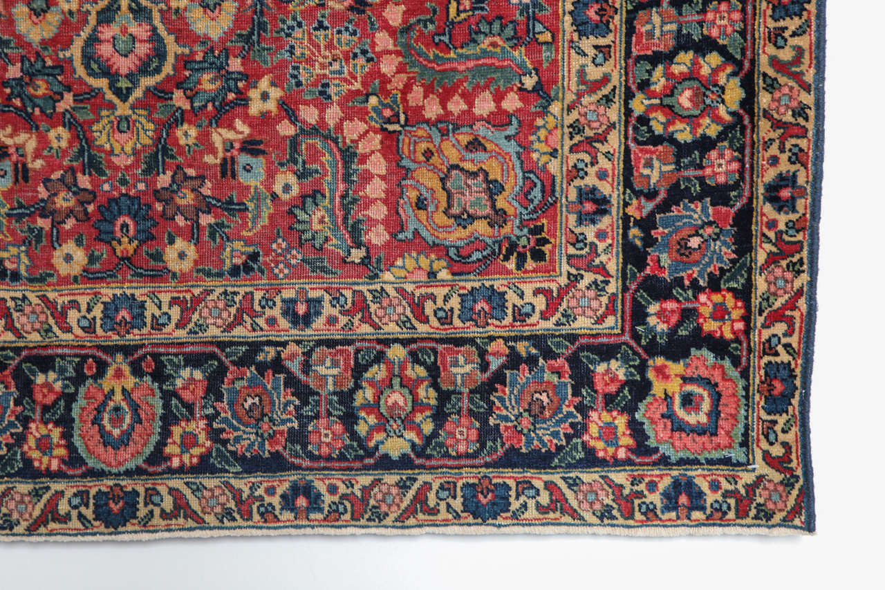 Vegetable Dyed Antique 1910s Persian Kermanshah Songhor Rug, 4' x 6' For Sale