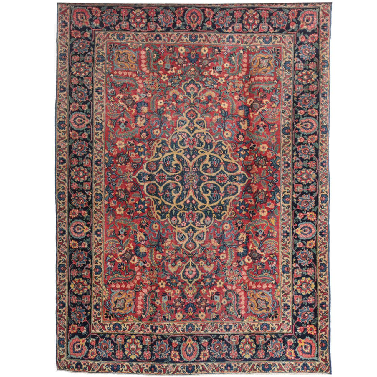Antico tappeto persiano Kermanshah Songhor del 1910, 4' x 6'