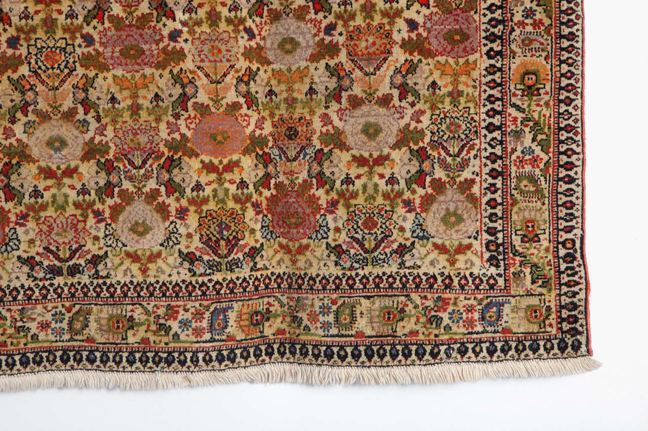 Vegetable Dyed Antique 1880s Persian Meeshan Malayer Rug, Wool, 4' x 7' For Sale