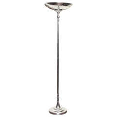 Antique Art Deco Period Silver Plated Torchere Floor Lamp, American, circa 1920