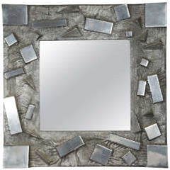 Fantastic 1970s Cast Aluminium Mirror Signed Martens 9
