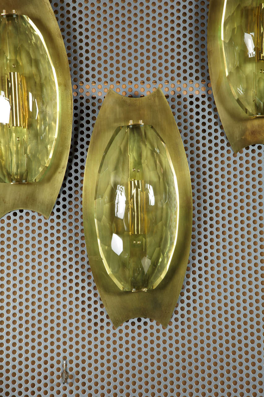Italian Fantastic Pair of Murano Glass Sconces Attributed to Fontana Arté