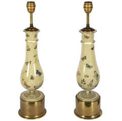 Great Pair Of 1940's Lamps In The Style Of Piero Fornasetti