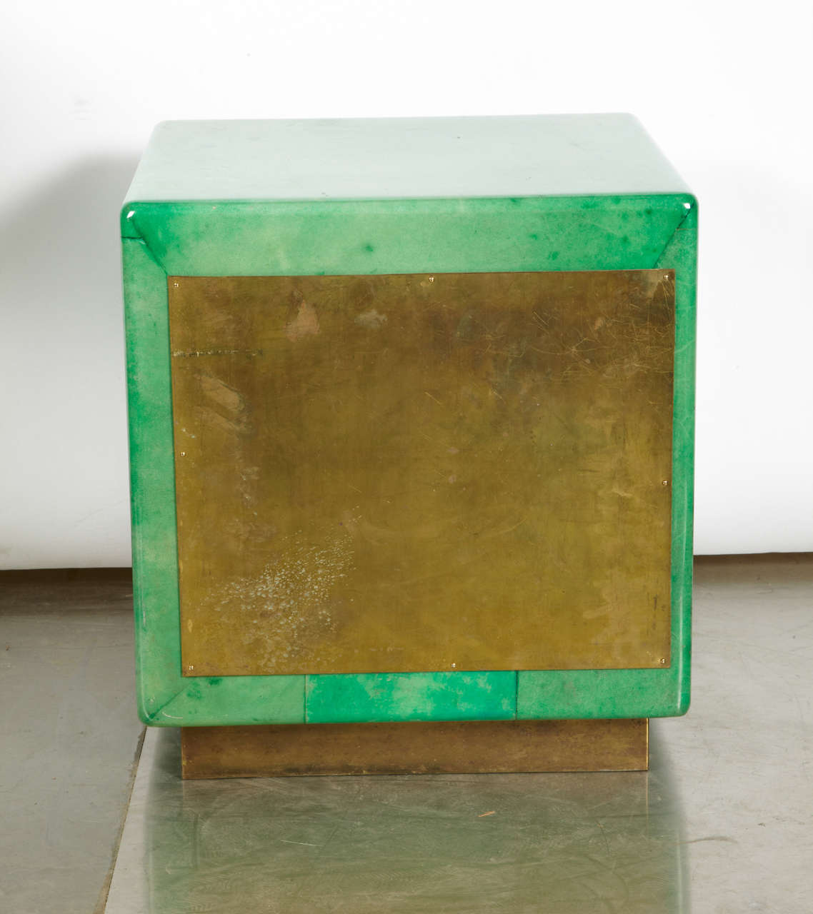 Italian Amazing Aldo Tura Goatskin Cube