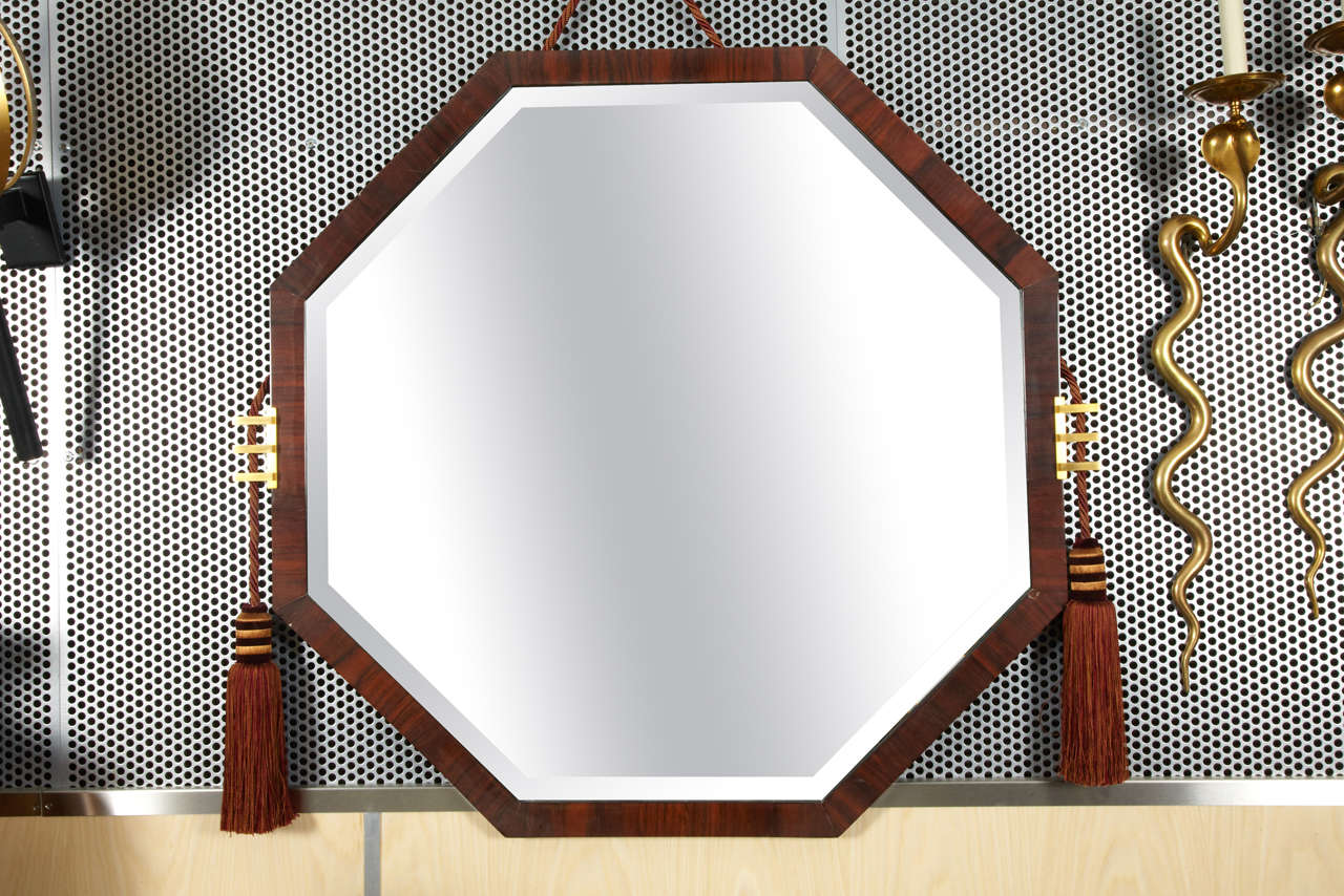 Very nice mirror in rosewood and polished bronze.