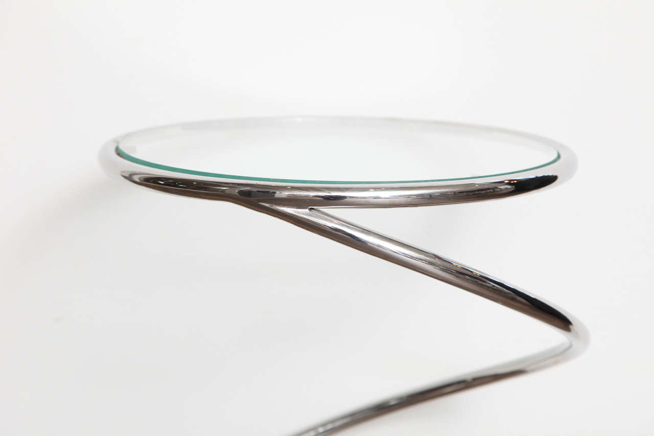 20th Century  Chrome Spiral Tables