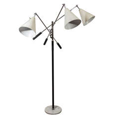 Mid Century "Triennale" White Shade Lamp by Gino Sarfatti for Arteluce