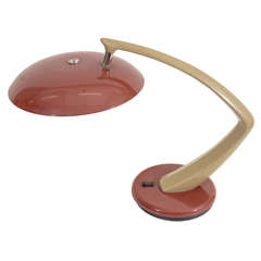 Fase Articulated Desk Lamp with Red Enamel Shade