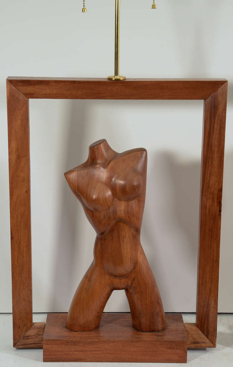 Mid-Century Modern  Stunning Pair of Modernistic Figural Male and Female Torso Lamps For Sale
