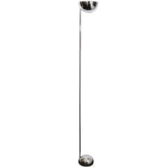 Mid Century Chrome Half Globe Floor Lamp