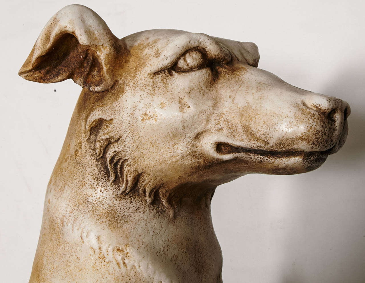 19th Century Italian Pair of Greyhounds in Marble In Good Condition For Sale In Paris, FR