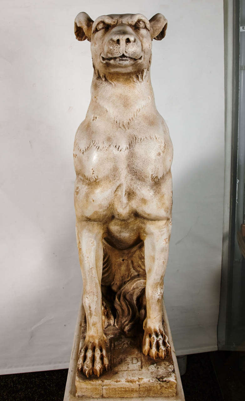 19th Century Italian Pair of Greyhounds in Marble For Sale 2
