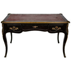 19th Century French Lacquered Desk with Gilt Bronze Pulls