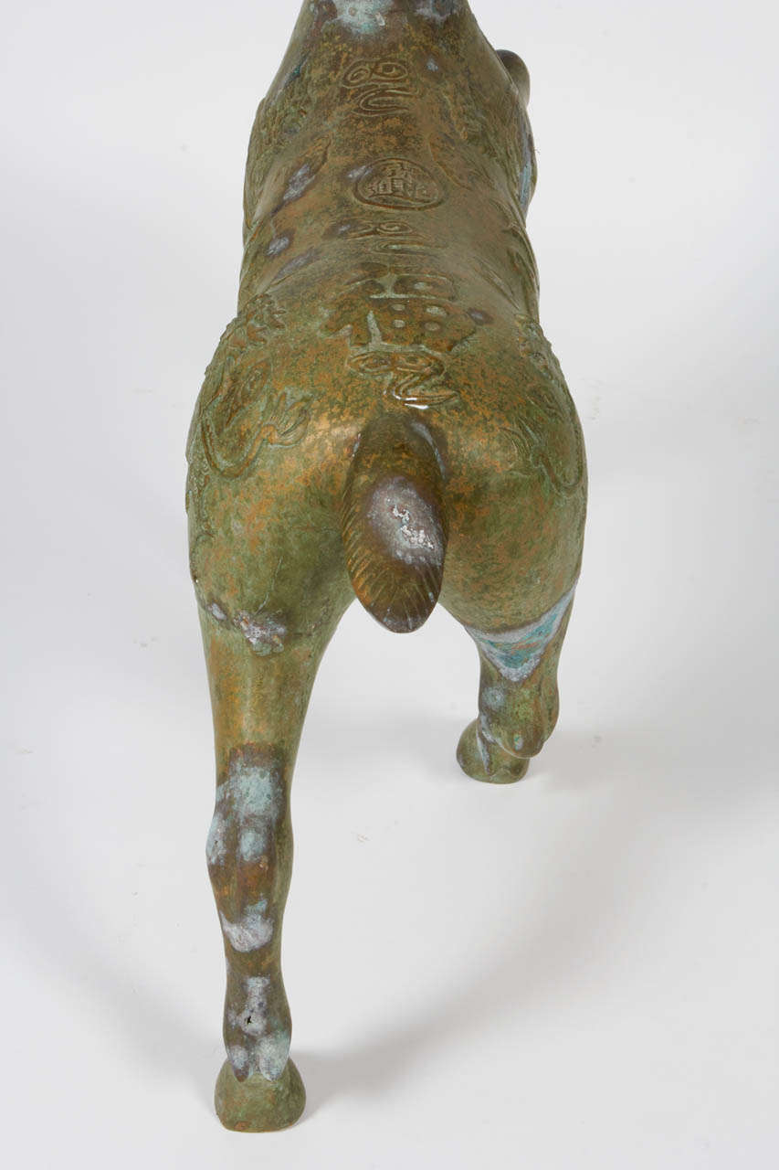 Statue de cerf en bronze en vente 2