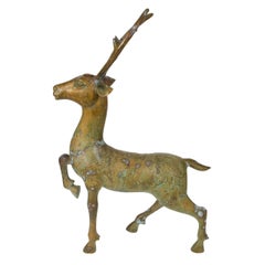 Antique Bronze Deer Statue