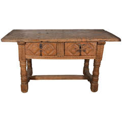 17th century Rustic pine spanish console table