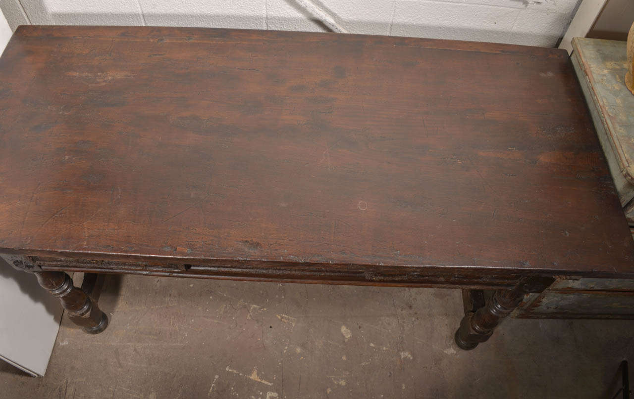 18th Century and Earlier 17th Century Spanish Oak Two-Drawer Table