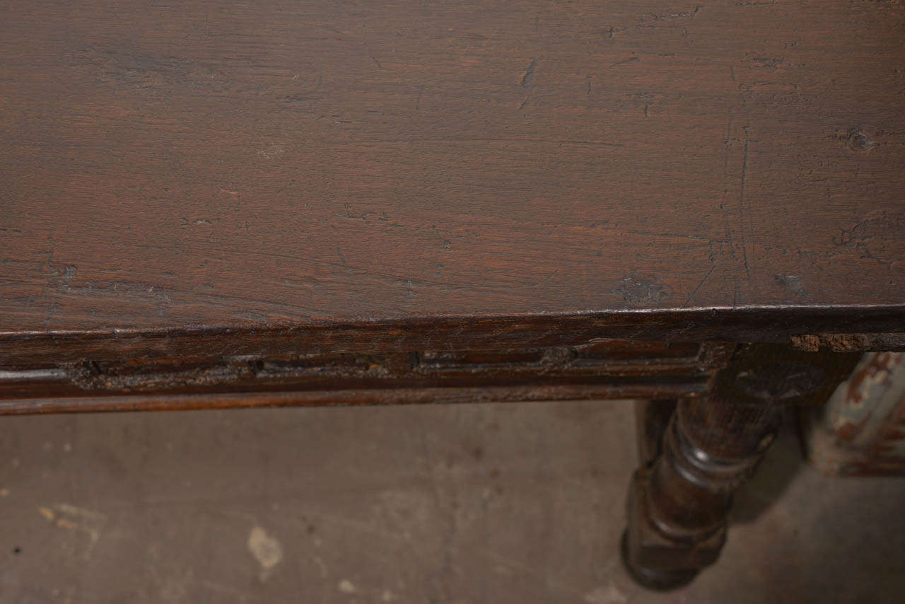 17th Century Spanish Oak Two-Drawer Table 2