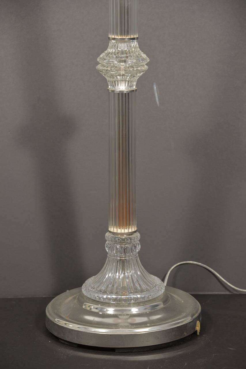 American Steiffel Crystal, ribbed Glass, 1950's Floor Lamp