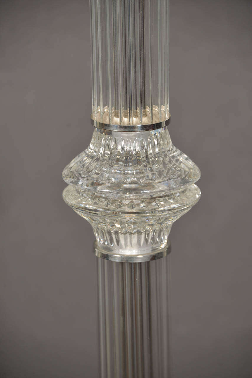 Mid-20th Century Steiffel Crystal, ribbed Glass, 1950's Floor Lamp