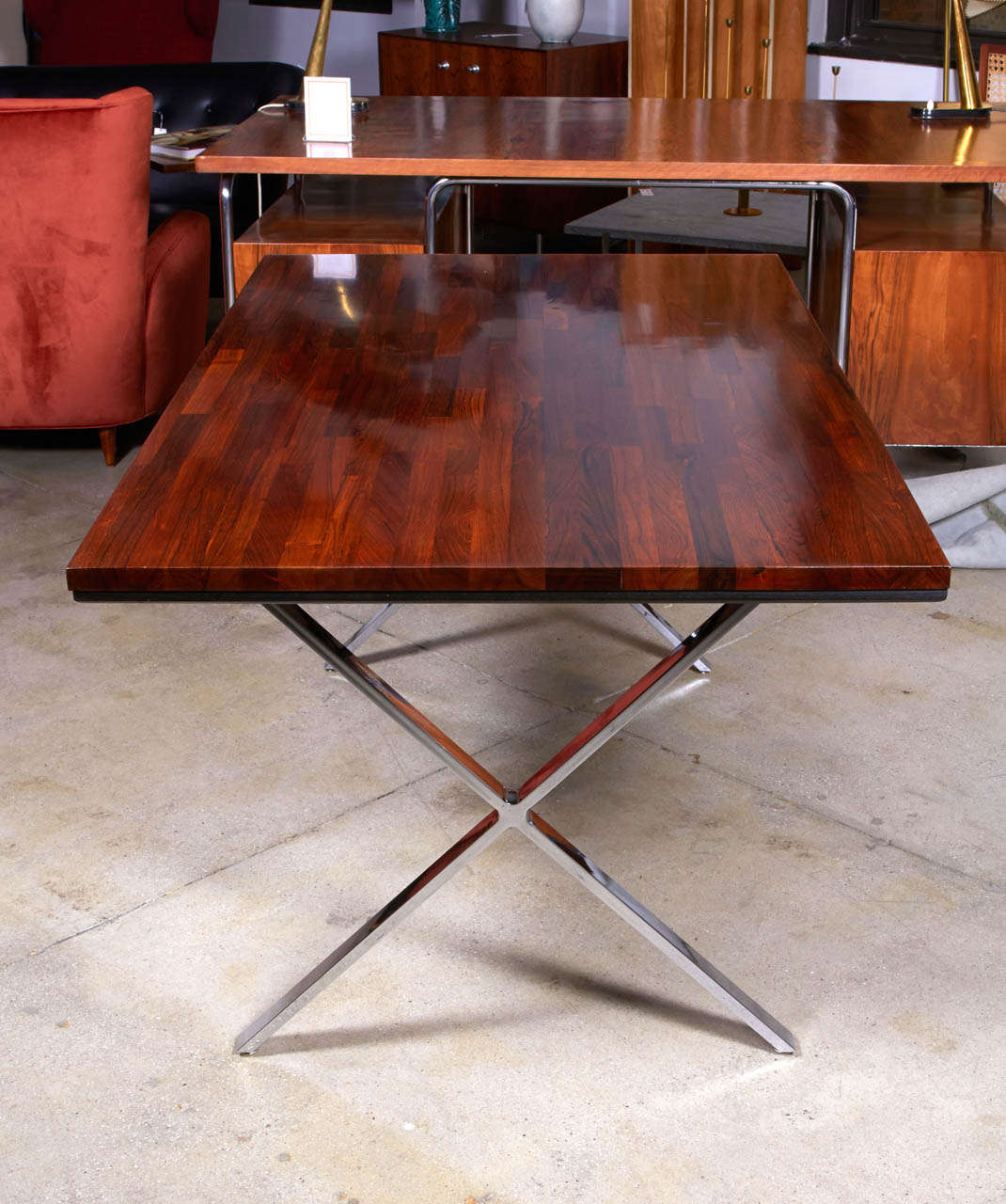 American Solid Rosewood Dining/Work Table by Milo Baughman