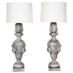 Pair of 19th Century Tole Lamps