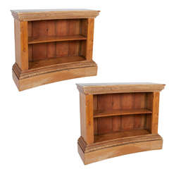 Pair of Pine Concave Fronted Bookcases in the Georgian Style