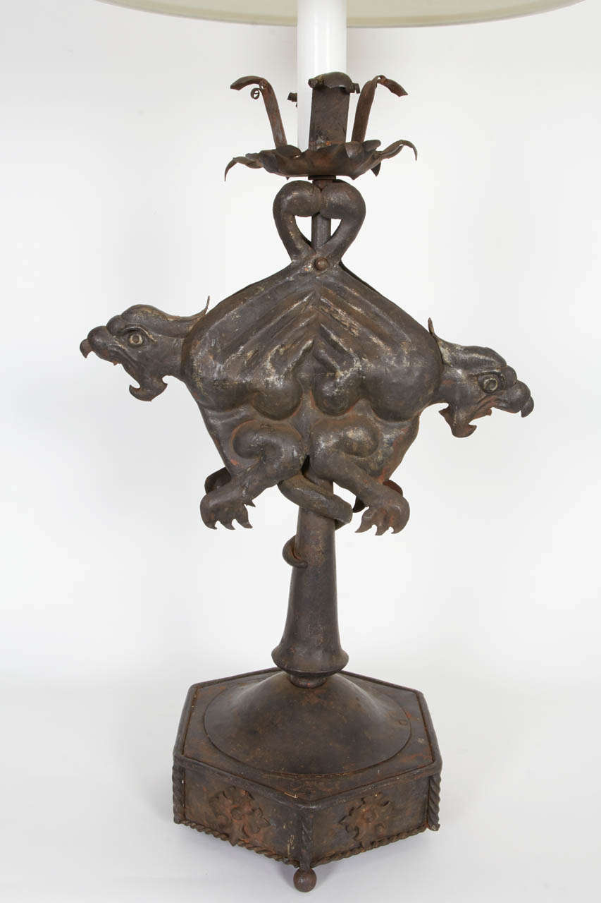 20th Century Pair of Griffin Lamps