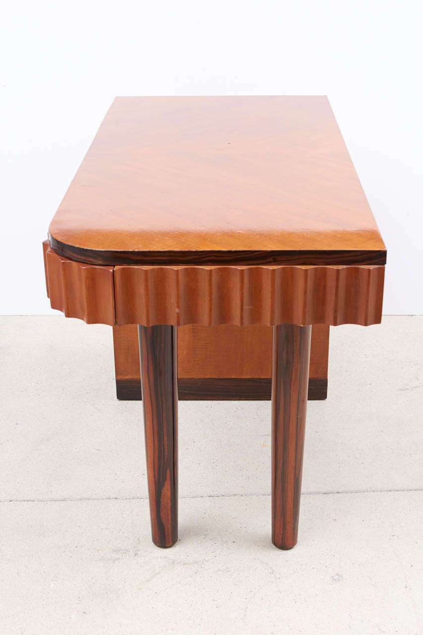 Art Deco Style Fruitwood, Ebony and Macassar Desk 3