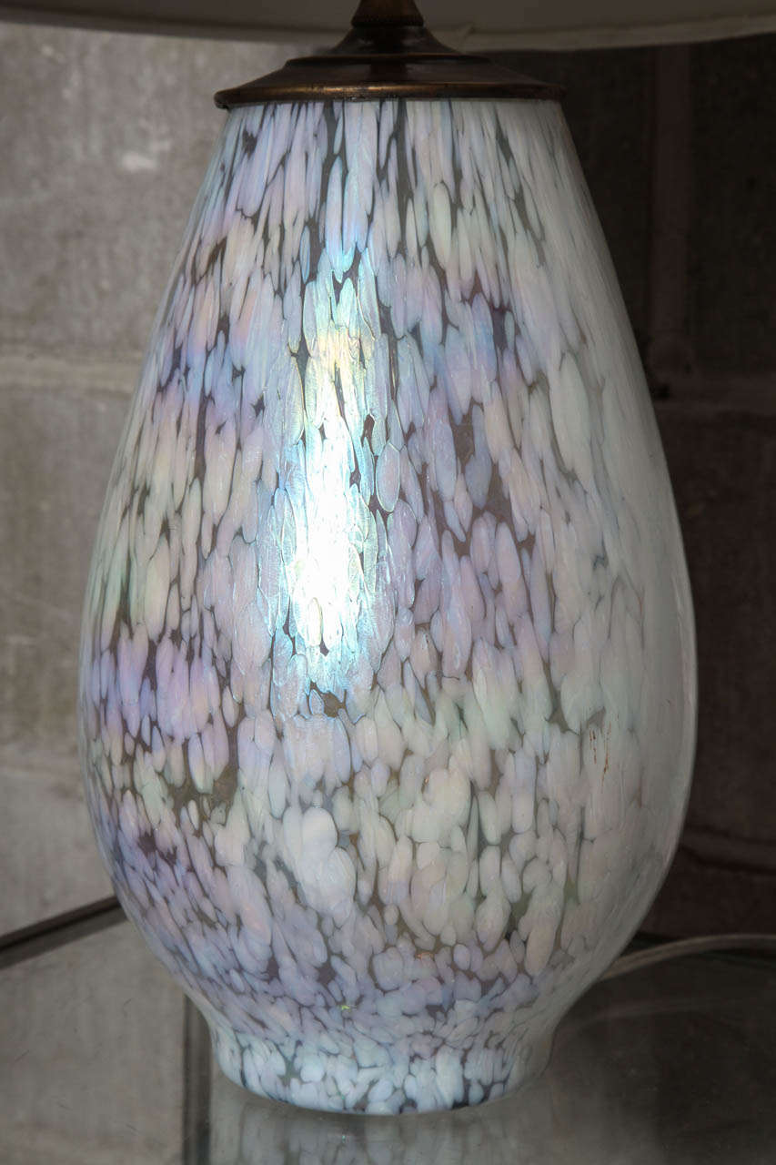 Mid-Century Modern Pair of Mid Century Iridescent Murano Glass