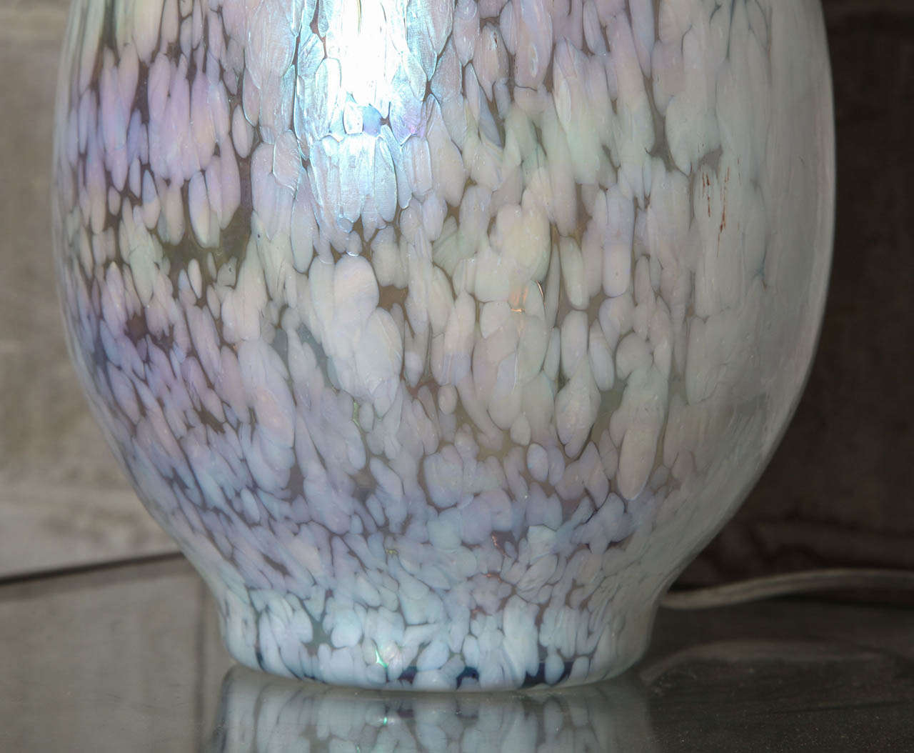 Italian Pair of Mid Century Iridescent Murano Glass