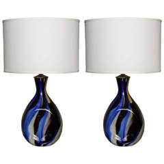 Pair of Murano Glass Table Lamps