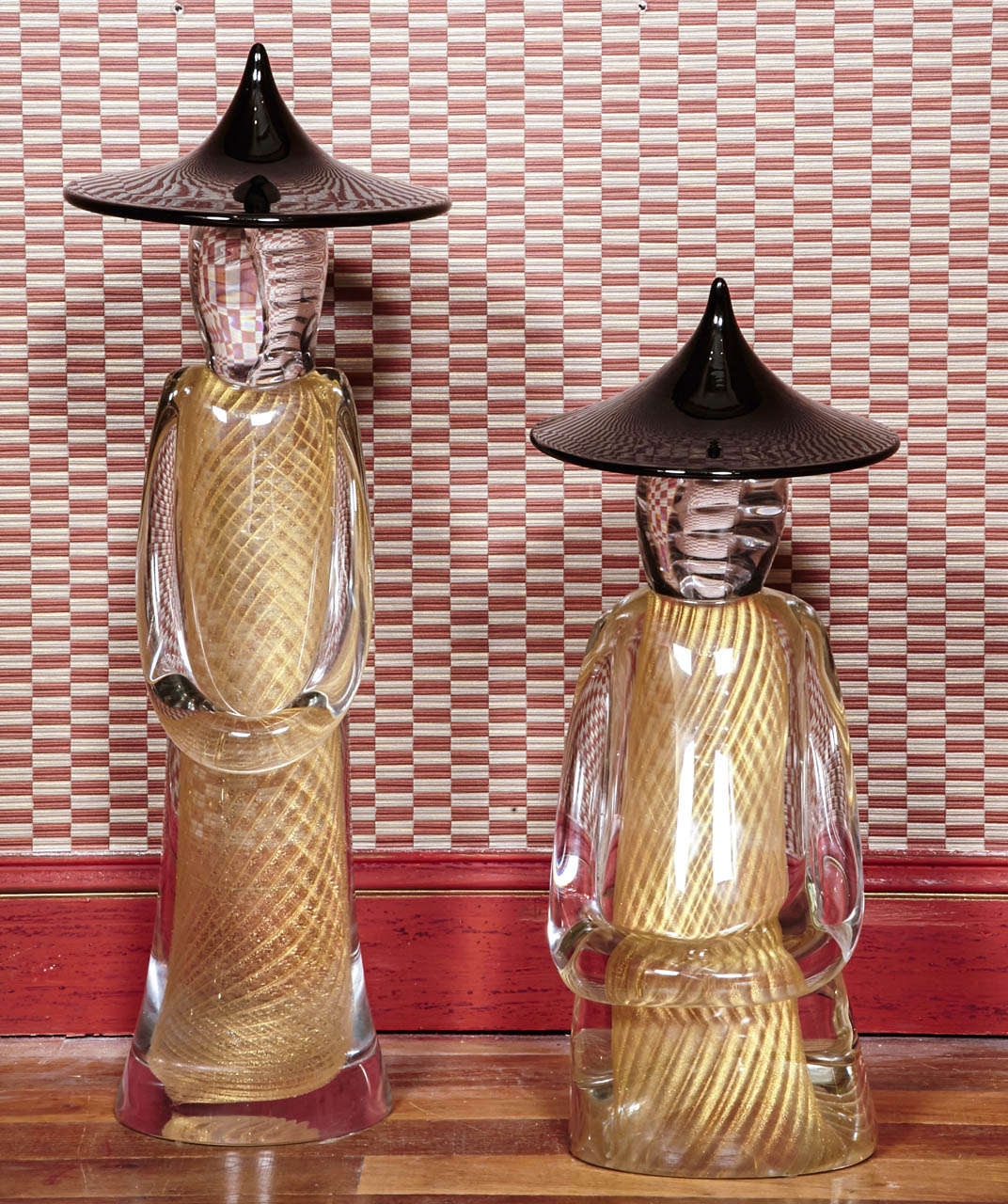 Pair of Murano glass figures, Chinese spirit