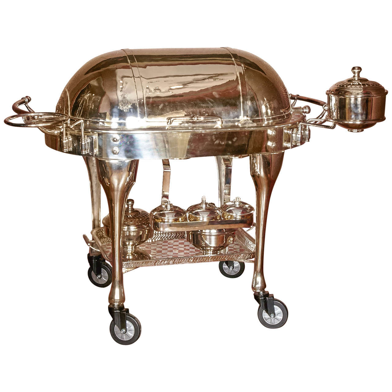 Silver-Plated Serving Trolley