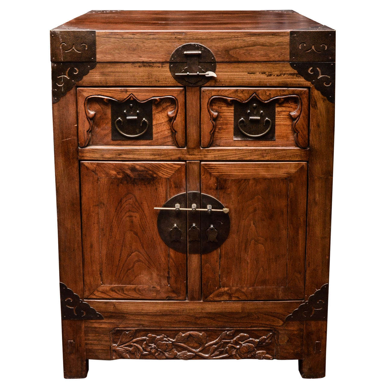 Turn of the Century Qing Dynasty Southern Elm Scholar's Cabinet For Sale