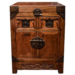 Antique Turn of the Century Qing Dynasty Southern Elm Scholar's Cabinet