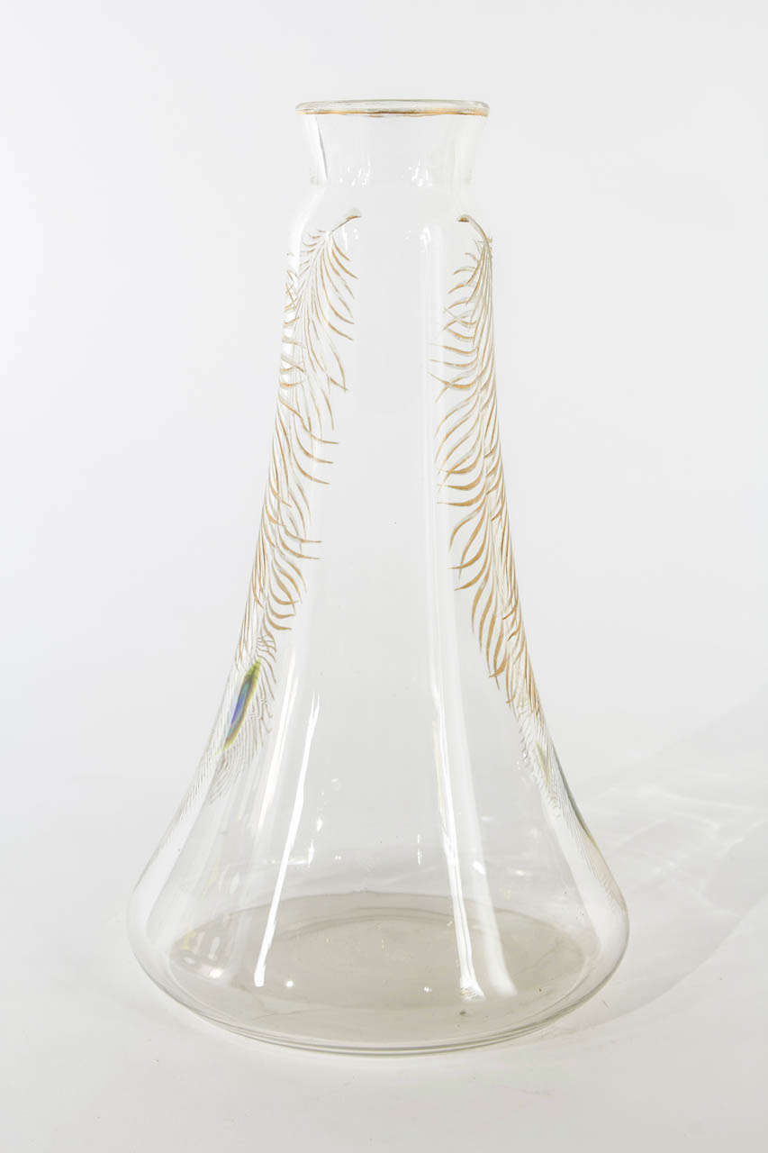 Josef Riedel, Bakalowits, Jugendstil, Vienna, Clear Crystal Carafe, circa 1900 In Excellent Condition For Sale In New York, NY
