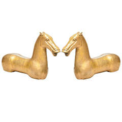 Pair of Gilt Horses