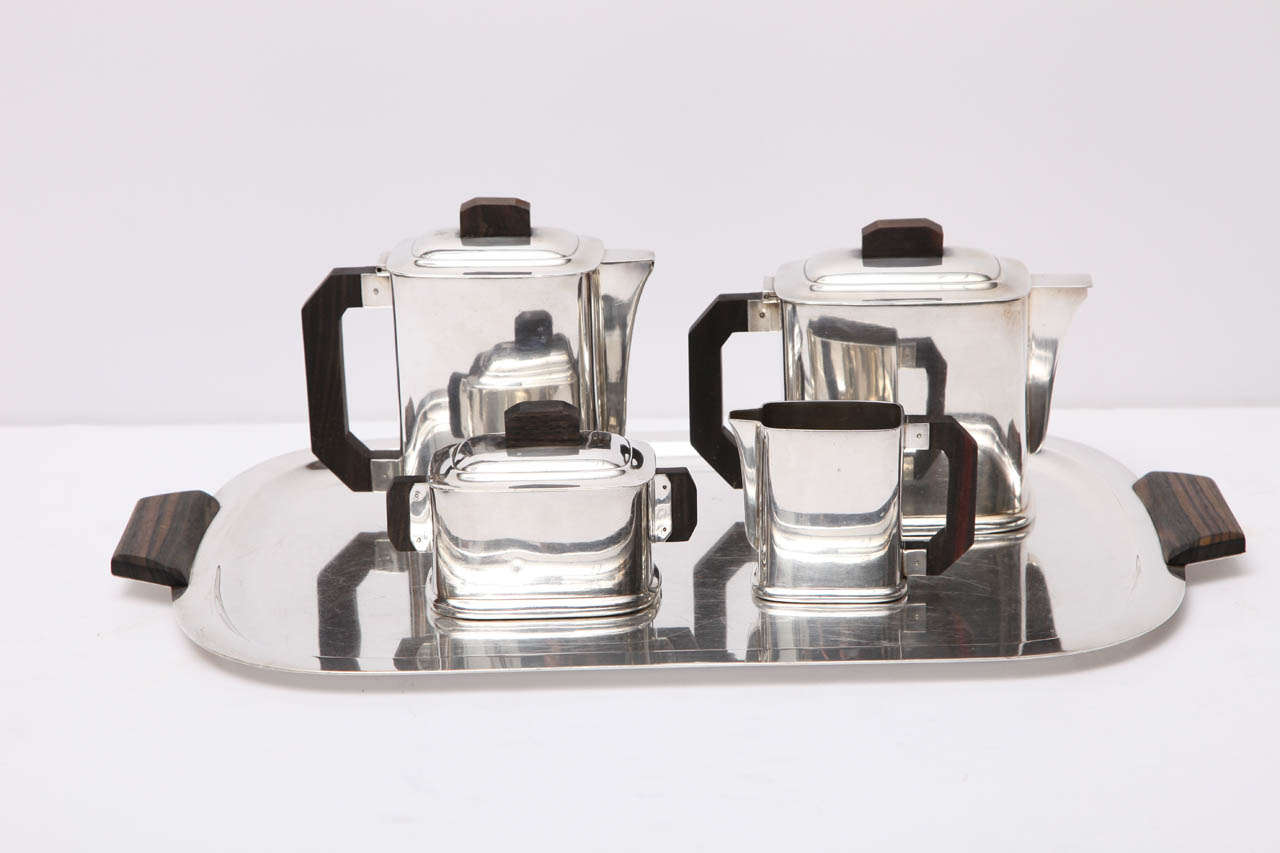 Silver Plate Ercuis, Tea and Coffee Service, France, circa 1930s