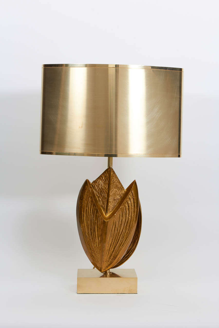 Paie of Maison Charles Signed lamps
Two tone gold 
The shades are original