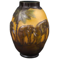 Gallé Etched Glass Vase