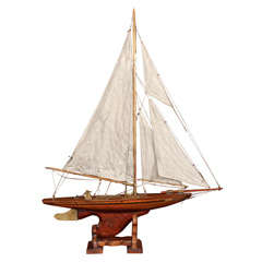 Antique English Pond Yacht with Stand