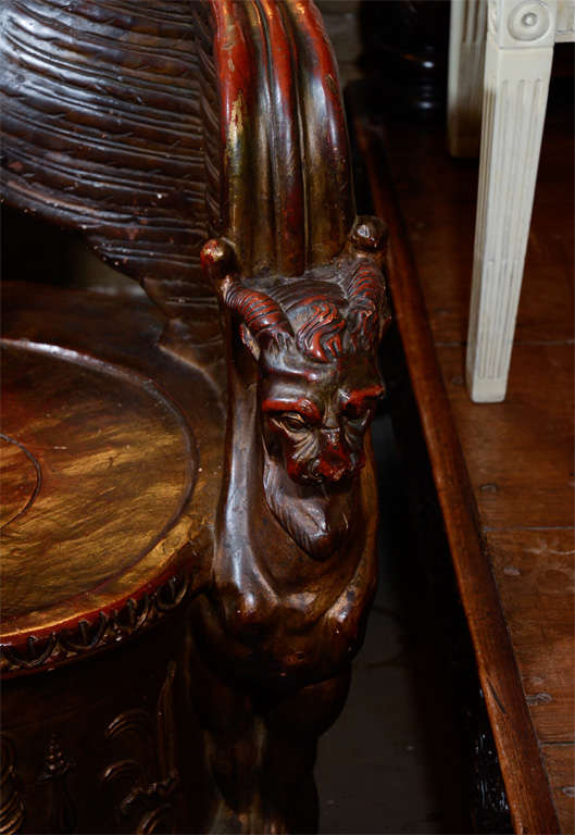 Mid-20th Century A Gilt Painted Terra-Cotta Griffin Throne Chair after the Design For Sale